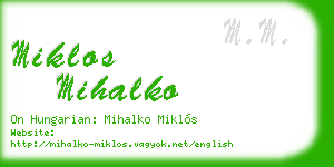 miklos mihalko business card